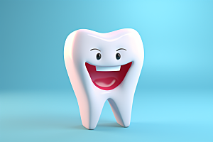 牙齿医疗卡通模型