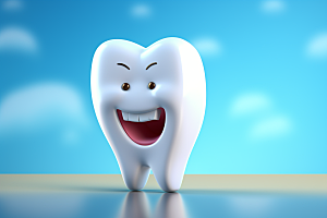 牙齿C4D卡通模型