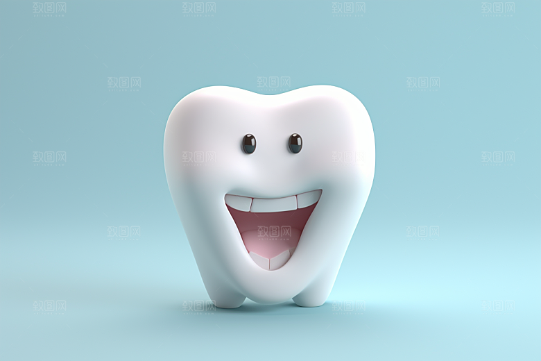 牙齿3D卡通模型