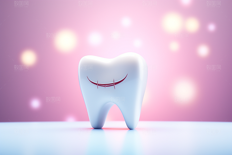 牙齿3D卡通模型
