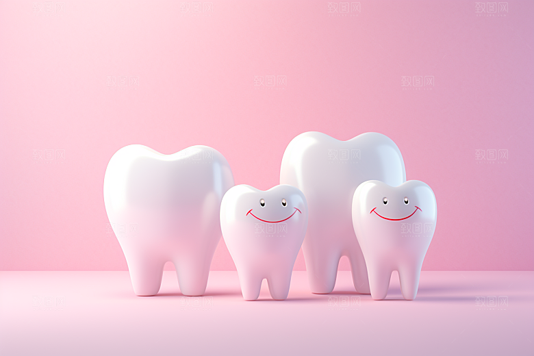 牙齿卡通C4D模型