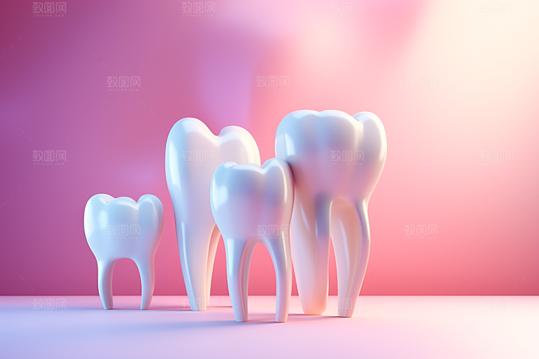 牙齿C4D卡通模型