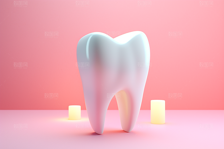 牙齿3D卡通模型