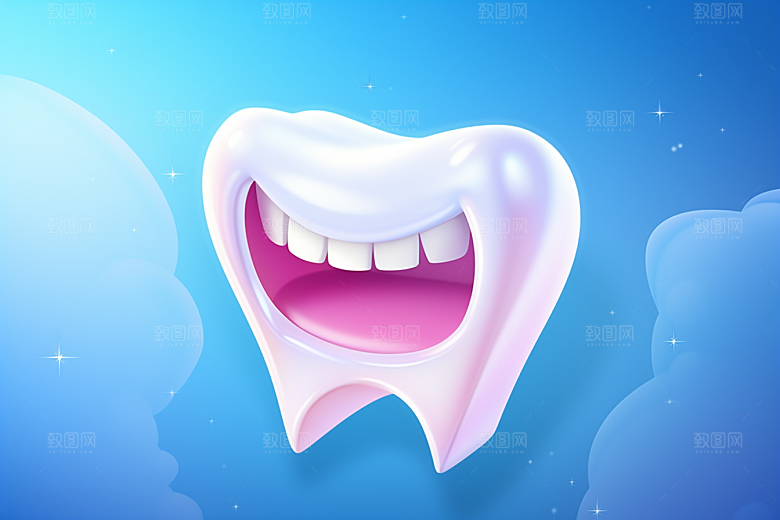 牙齿口腔健康卡通模型