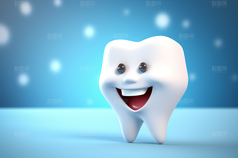 牙齿3D卡通模型