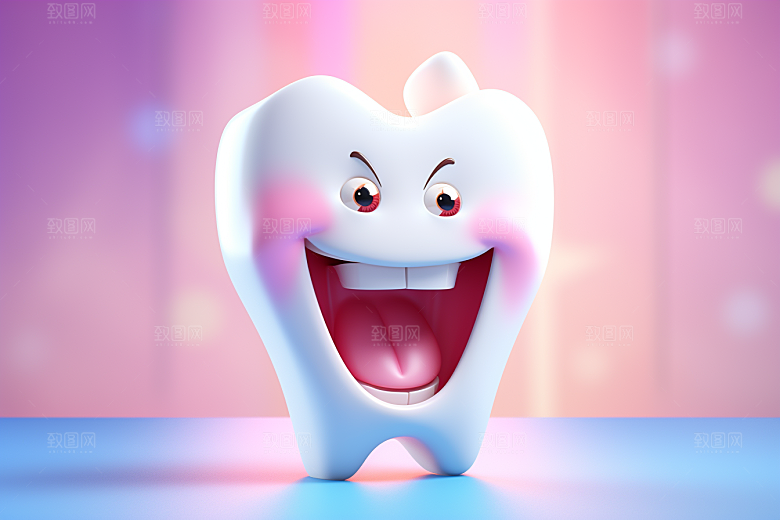 牙齿卡通C4D模型