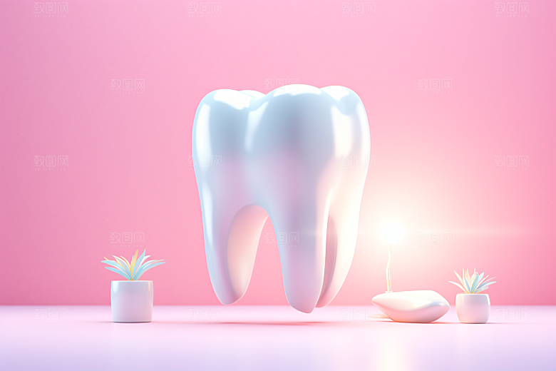 牙齿卡通C4D模型