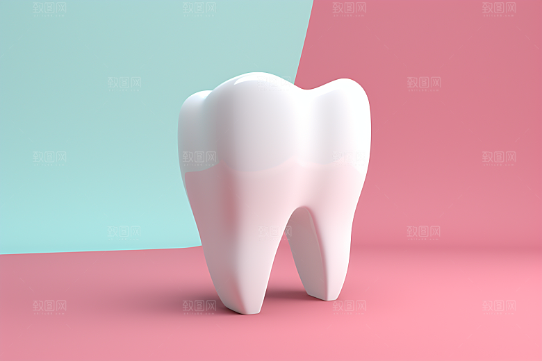 牙齿C4D卡通模型