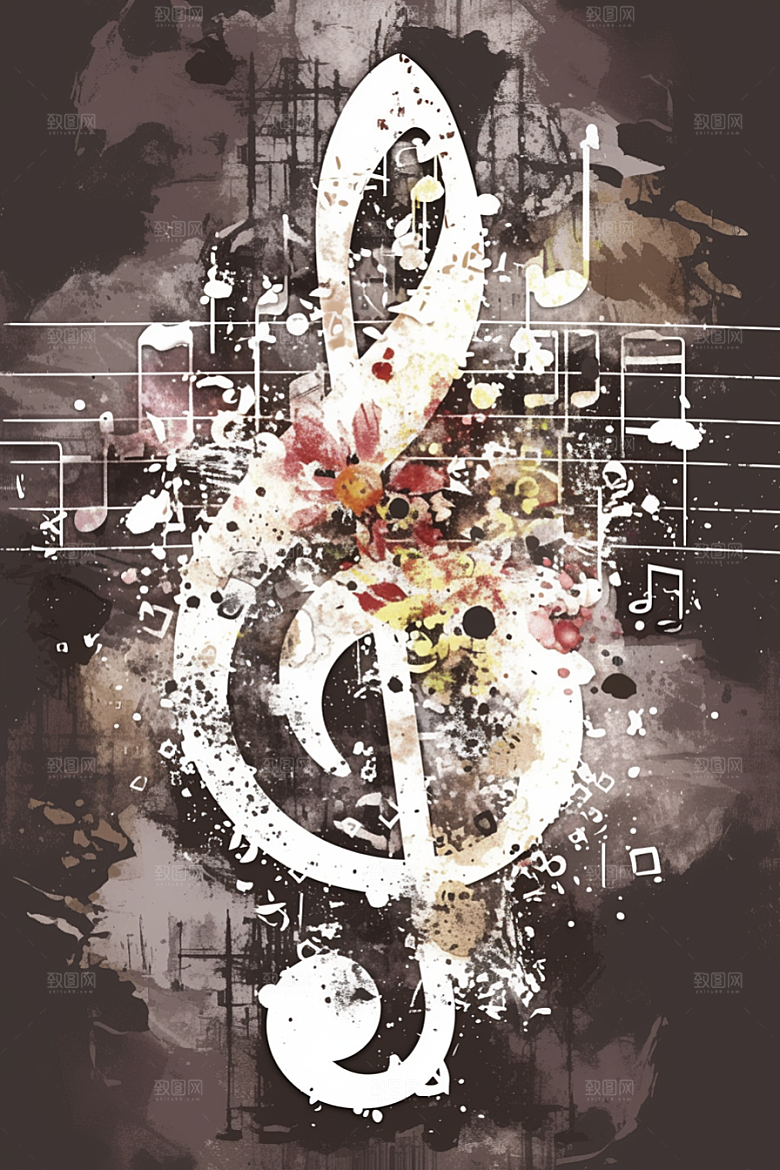 音符梦幻平面素材