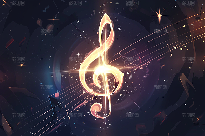音符乐章高音谱号素材