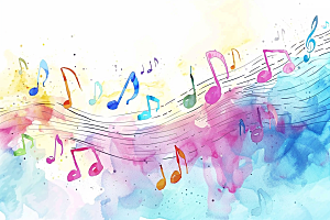 音符活泼音乐素材