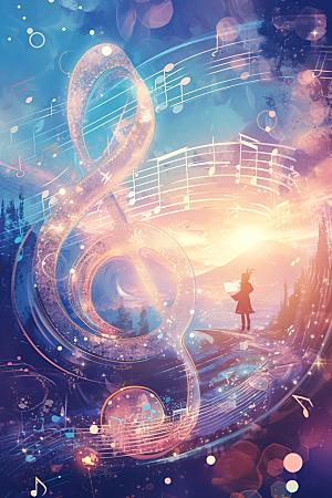 音符梦幻音乐素材