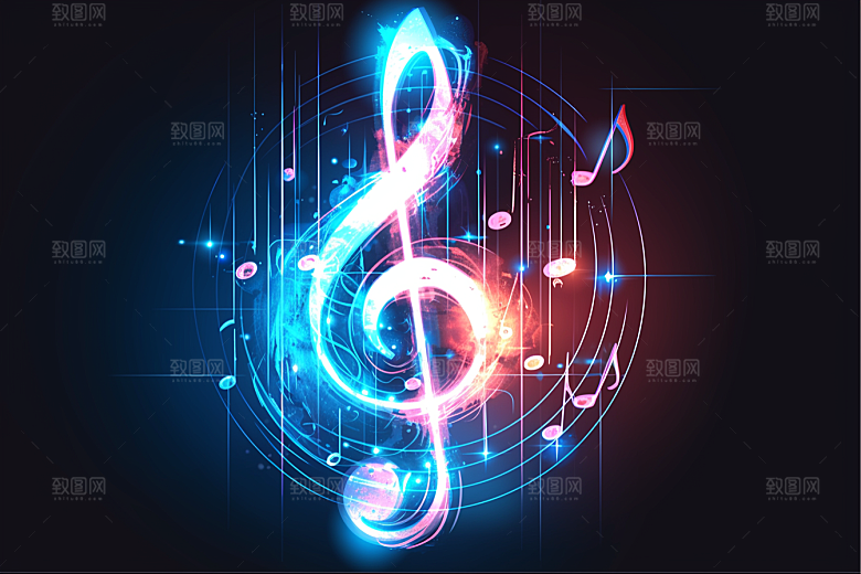 音符活泼音乐素材