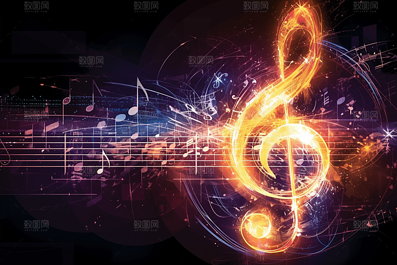 音符平面梦幻素材