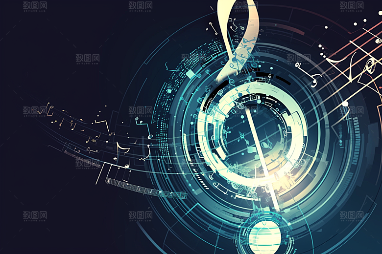 音符乐章高音谱号素材