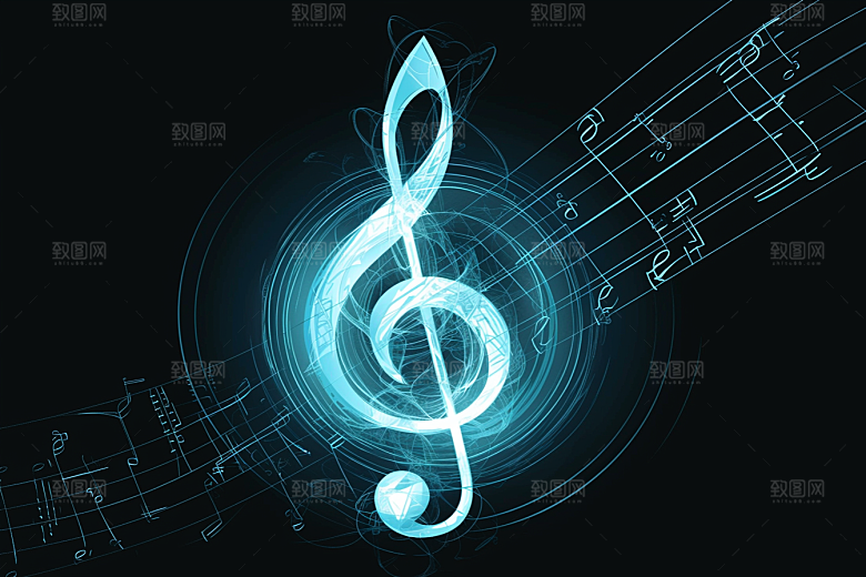 音符活泼高音谱号素材