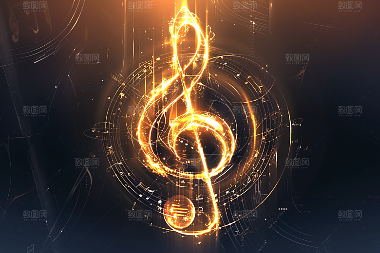 音符梦幻跃动素材