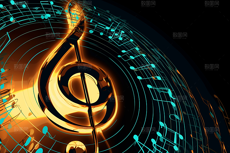 音符乐符跃动素材