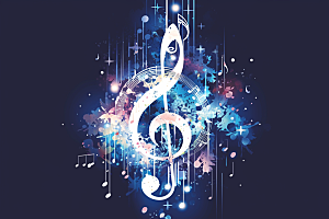 音符高音谱号梦幻素材
