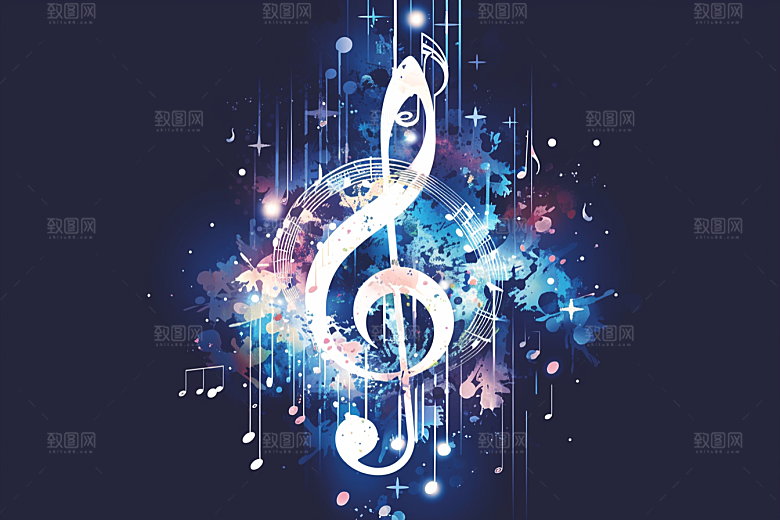 音符高音谱号梦幻素材