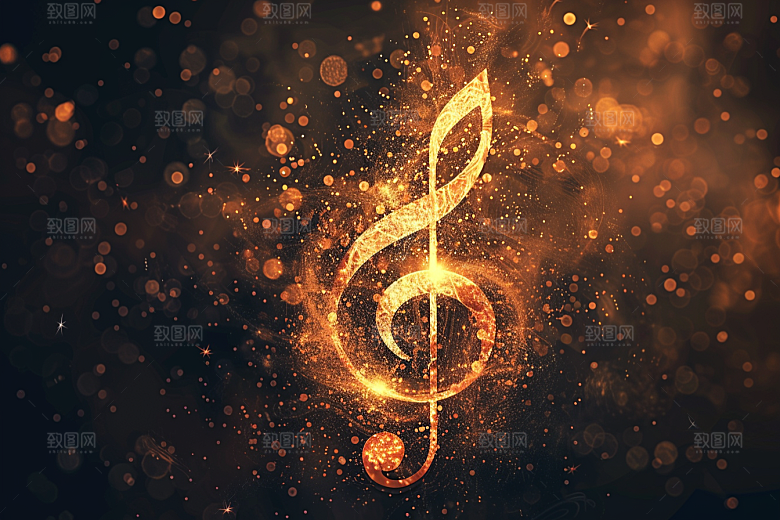音符梦幻高音谱号素材