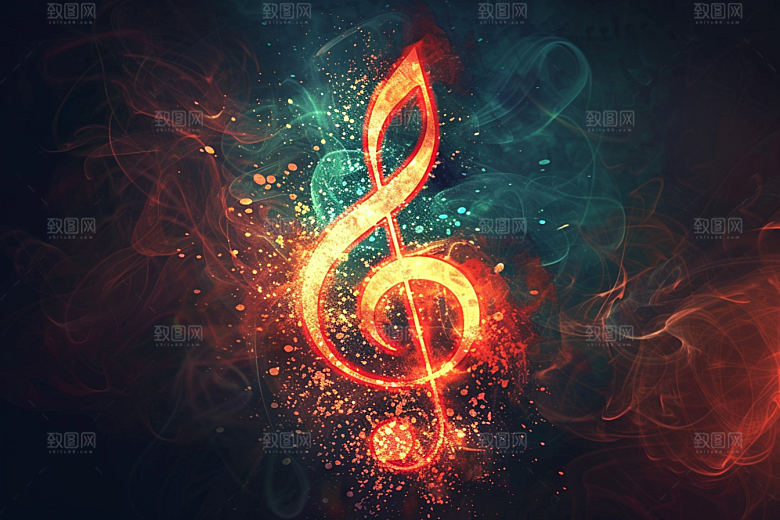 音符乐符高音谱号素材