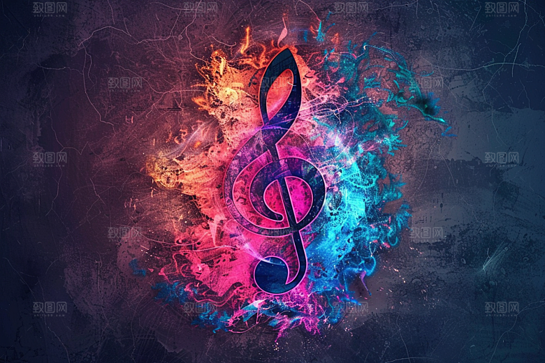 音符梦幻高音谱号素材
