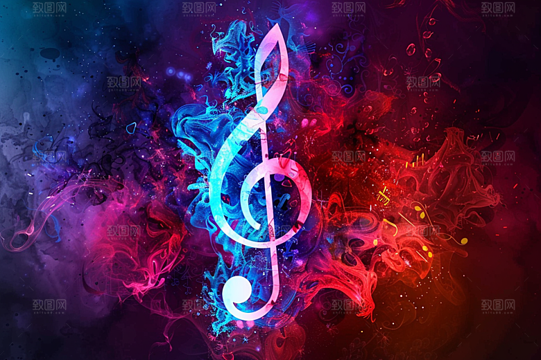 音符乐章高音谱号素材