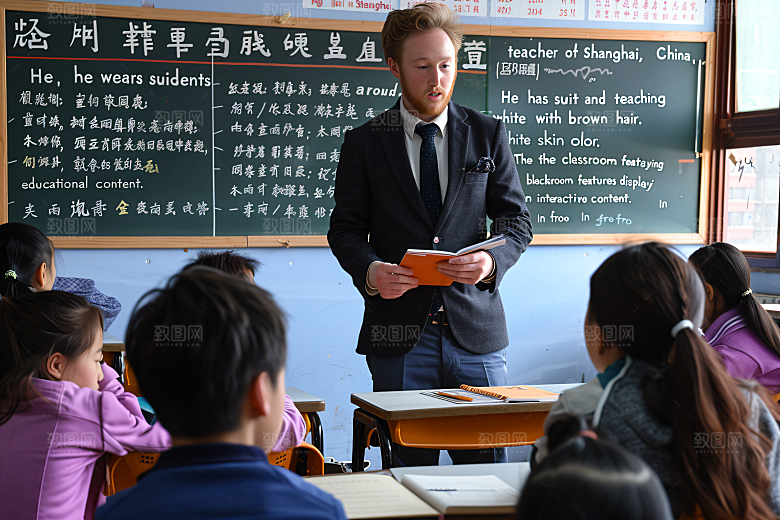 英语外教教育外国人摄影图
