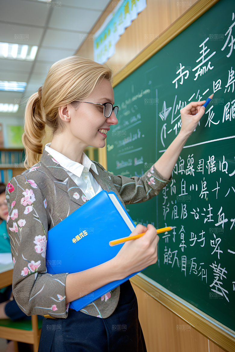 英语外教课程语言学习摄影图