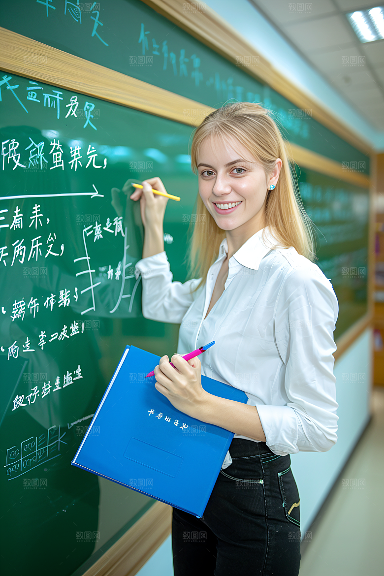 英语外教上课高清摄影图
