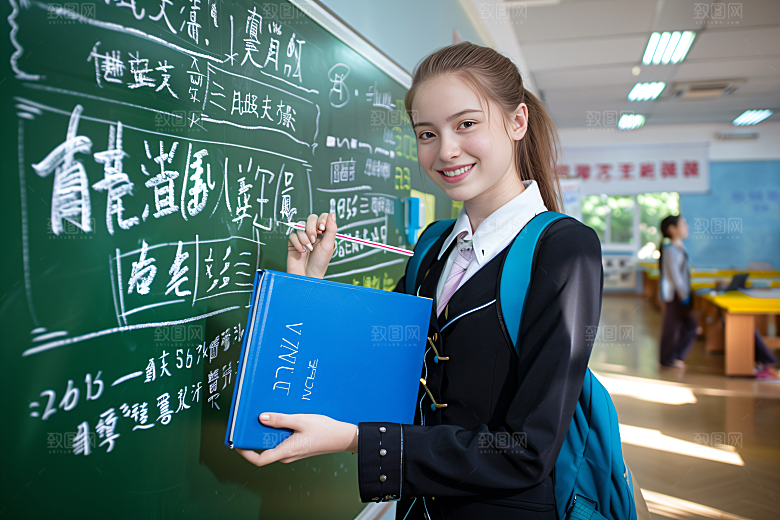 英语外教课堂教育摄影图