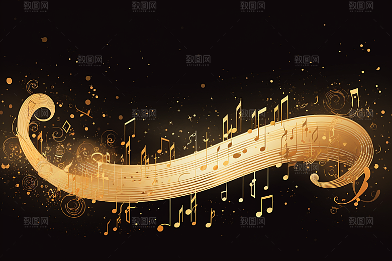 音乐音符旋律跃动素材