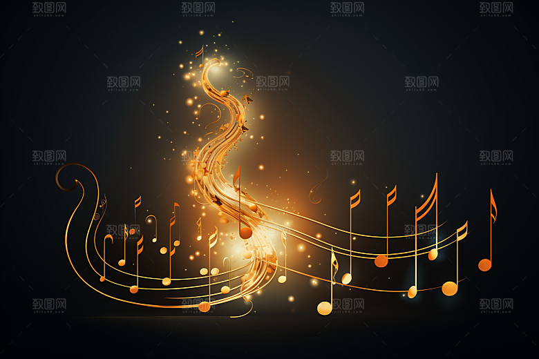音乐音符律动彩色素材