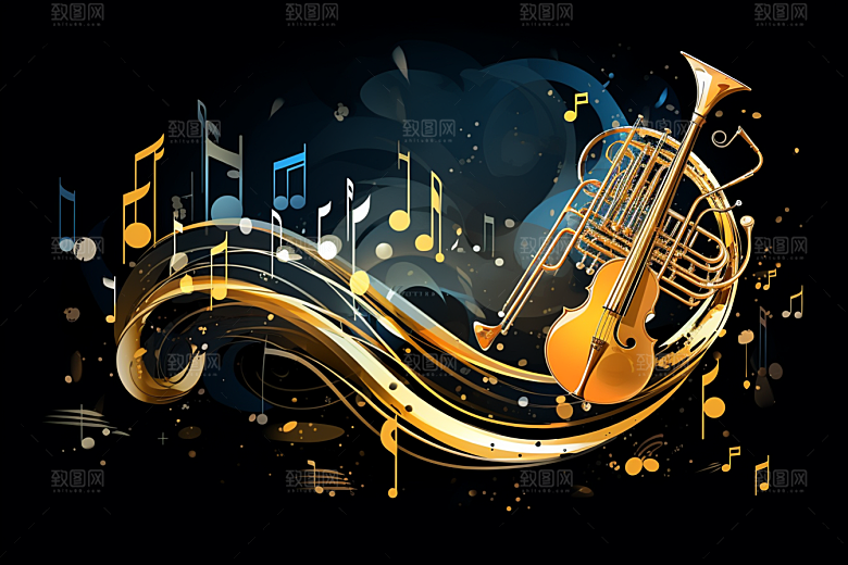 音乐音符旋律律动素材