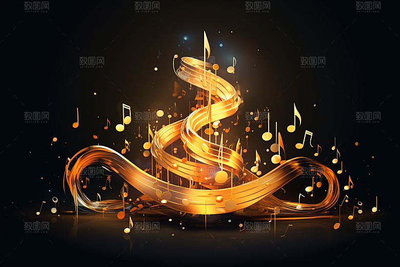 音乐音符彩色跃动素材