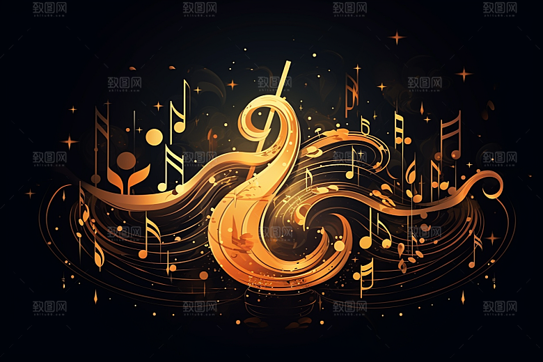 音乐音符乐符律动素材