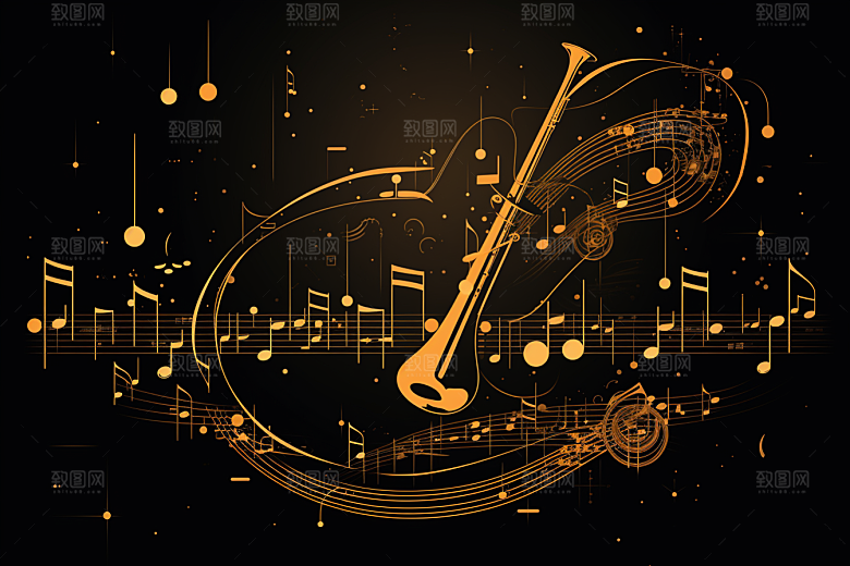 音乐音符跃动灵动素材
