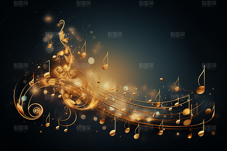 音乐音符灵动跃动素材
