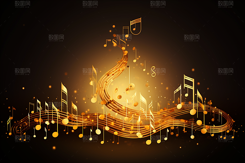 音乐音符灵动彩色素材