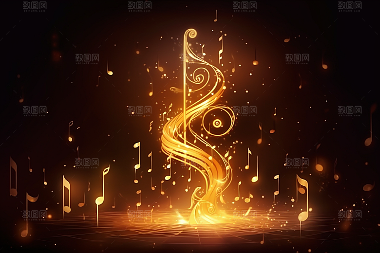 音乐音符律动彩色素材