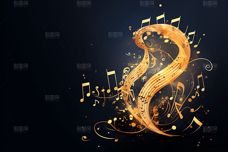 音乐音符灵动旋律素材