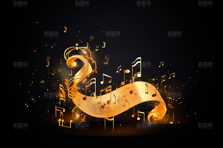 音乐音符律动旋律素材