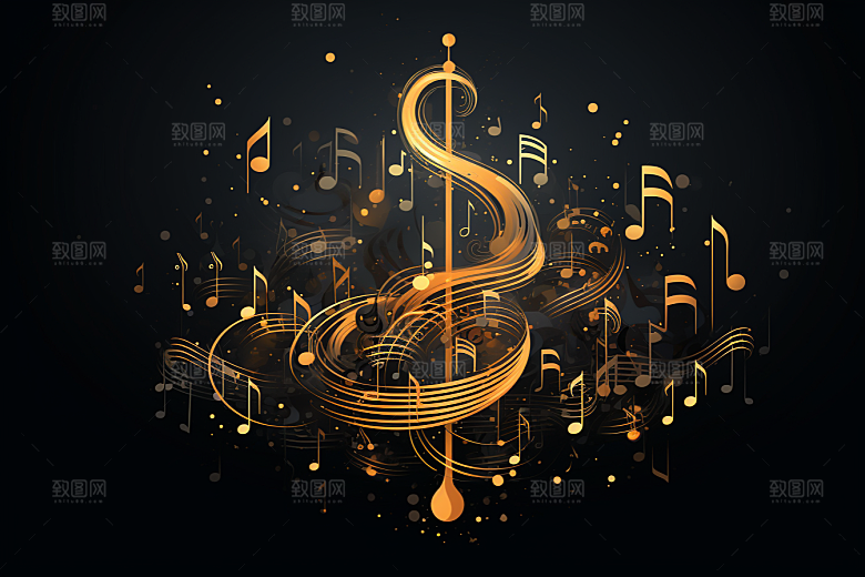 音乐音符灵动旋律素材