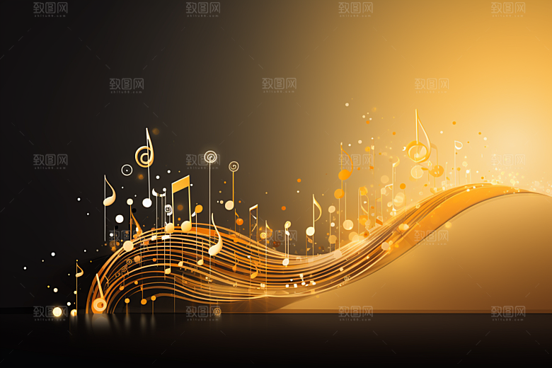 音乐音符旋律彩色素材