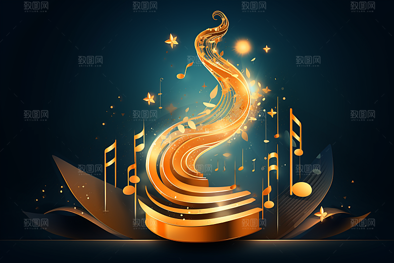 音乐音符灵动乐章素材