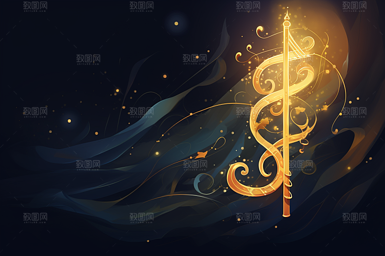 音乐音符跃动旋律素材