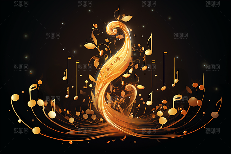 音乐音符彩色跃动素材