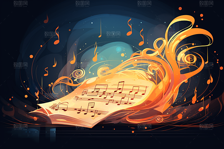 音乐音符乐符彩色素材
