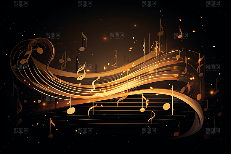 音乐音符彩色乐章素材